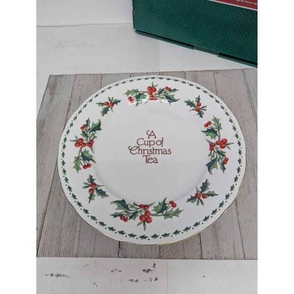 Vintage Walman House A Cup Of Christmas Tea Cookie Plate 10 1/4" Platter in Box - Picture 2 of 7
